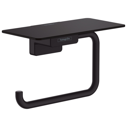 картинка HG AddStoris Держатель туалетной бумаги с полкой, цвет: матовый черный от магазина Сантехстрой