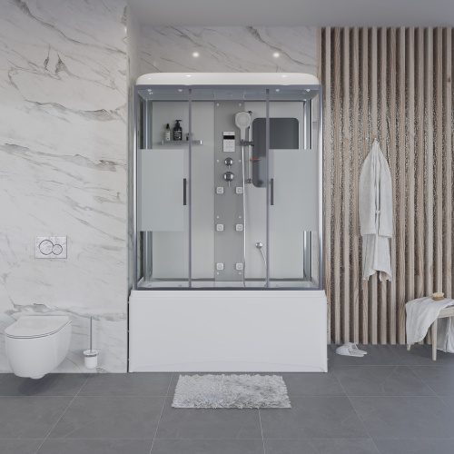 картинка Душевая кабина Niagara Ultra NG-3170-01 (170х75х220) высокий поддон(56см),стекло матовое,4 места от магазина Сантехстрой