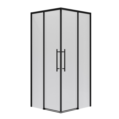 картинка Душевое ограждение Niagara Nova NG-6830-34ВLACK (100х100х195) квадрат,черный матовый,двери раздвижные,стекло прозрачное,1 место от магазина Сантехстрой