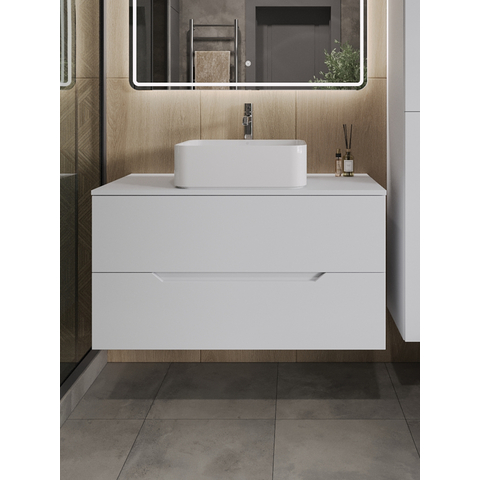 картинка Тумба с раковиной подвесная Orange Line Li-100TuwMDF+B02-460W 100 см, белый от магазина Сантехстрой