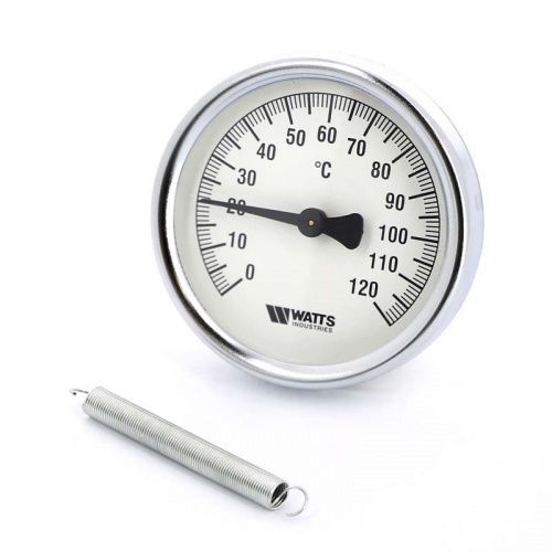 картинка Термометр биметаллический накладной F+R8101 TCM WATTS Ind 120°С 80мм с пружиной от магазина Сантехстрой