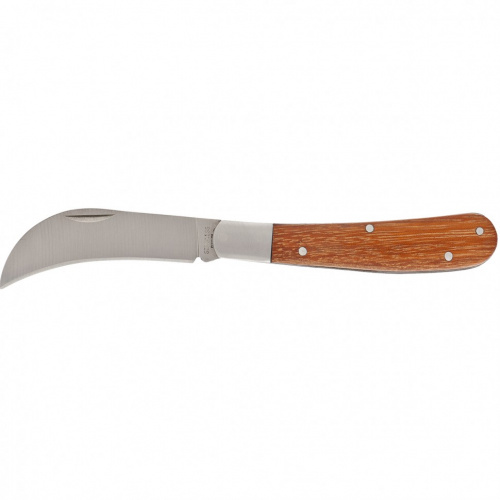 картинка Нож садовый складной, изогнутое лезвие, 170 мм, деревянная рукоятка, Palisad от магазина Сантехстрой