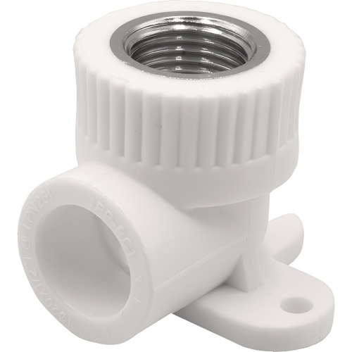 картинка Угольник THERMOLIGHT комбинированный PP-R ВР с креплением 20х1/2quot; белый (20/140) от магазина Сантехстрой