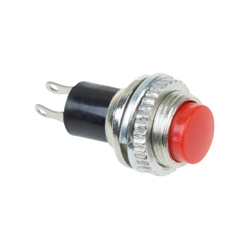 картинка Выключатель-кнопка металл 220V 2А (2с) OFF-(ON) Ø10.2 красная Mini (RWD-213) REXANT от магазина Сантехстрой