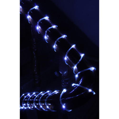 картинка Гирлянда шнур 5 м СНОУ БУМ, 50 LED ламп, постоянное белое свечение, ПВХ прозрачный, диаметр 5 мм, 220В, IP44 от магазина Сантехстрой