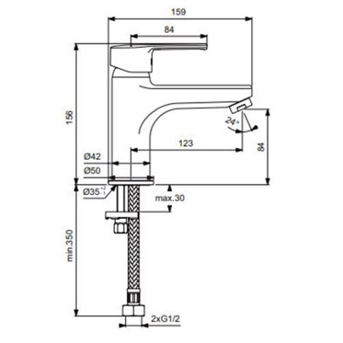 фотография смеситель для раковины vidima uno, без донного клапана, облегченный монтаж easy-fix, однорыажный, хром (b2010aa)
