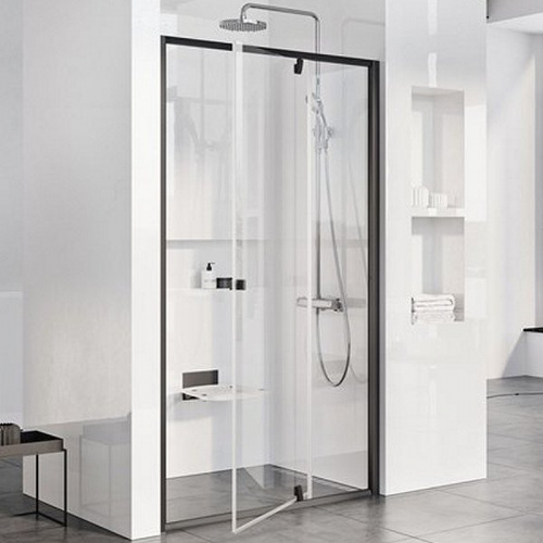 картинка Душевая дверь Ravak Pivot PDOP2-110 03GD0300Z1 профиль Черный стекло прозрачное от магазина Сантехстрой