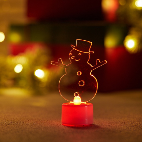 картинка Фигура светодиодная на подставке Снеговик в шляпе 2D,  RGB от магазина Сантехстрой