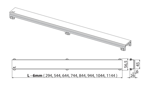 картинка Решетка для душевого лотка Alcadrain стекло, черная (GL1204-850) от магазина Сантехстрой