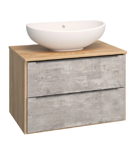 картинка Тумба под раковину Runo подвесная серый дуб (под умывальник Moduo Square 50/Гамма 56/ Infinity 70/ Moduo Leaf 55) Мальта 70 (00-00001098) от магазина Сантехстрой