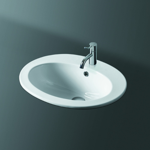 картинка SIMAS Lavabi d'arredo Раковина встраиваемая 53.5x45см с 1 отверстием и двумя намеченными DESMO, цвет белый от магазина Сантехстрой