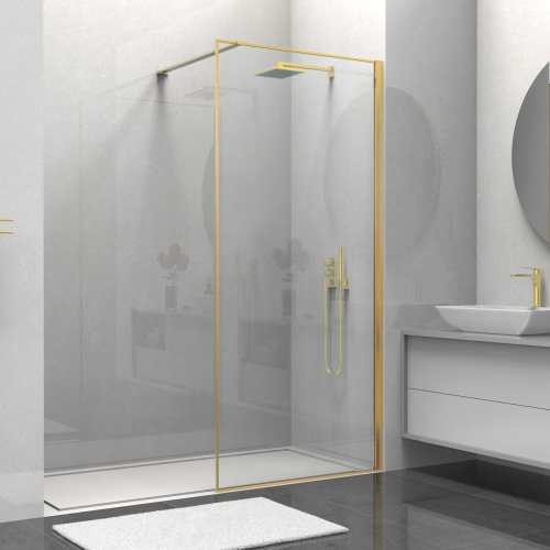 картинка Душевая перегородка Walk-In HS VSW-1HS900CLG, 900*2000, брашированное золото, стекло прозрачное от магазина Сантехстрой