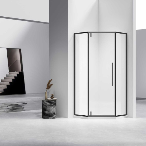 картинка Душевой уголок Slim-N VSP-4SN100CLB, 1000*1000, черный, стекло прозрачное от магазина Сантехстрой
