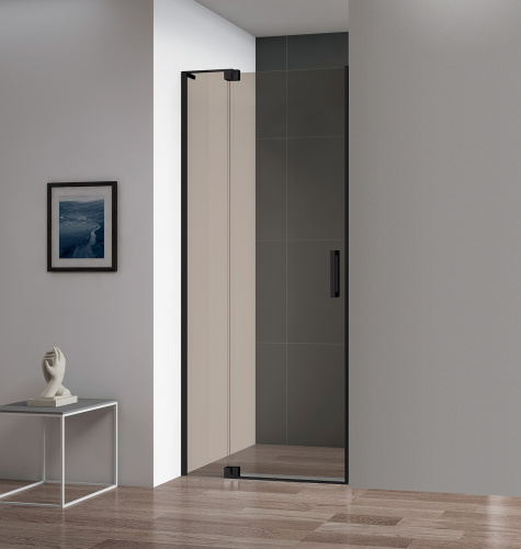 картинка Душевая дверь в нишу CEZARES SLIDER-B-1-70/80-BR-NERO от магазина Сантехстрой