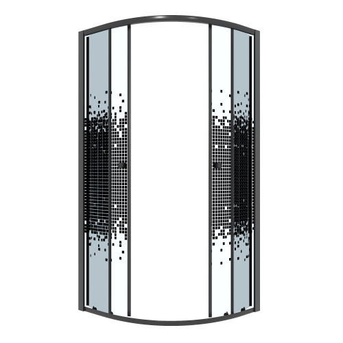 картинка Душевое ограждение Niagara Eco NG-1003-14BLACK (80х80х190) четверть круга,раздвижное,черный,стекло мозаика,1 место от магазина Сантехстрой