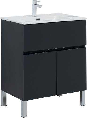 картинка Тумба под раковину Aquanet Алвита new 70 1 ящик, 2 дверцы, антрацит от магазина Сантехстрой