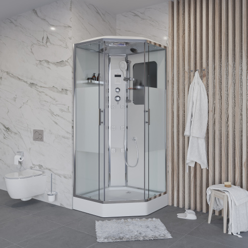 картинка Душевая кабина Niagara Ultra NG-306-01 (90х90х220) низкий поддон(16см),стекло матовое,4 места от магазина Сантехстрой