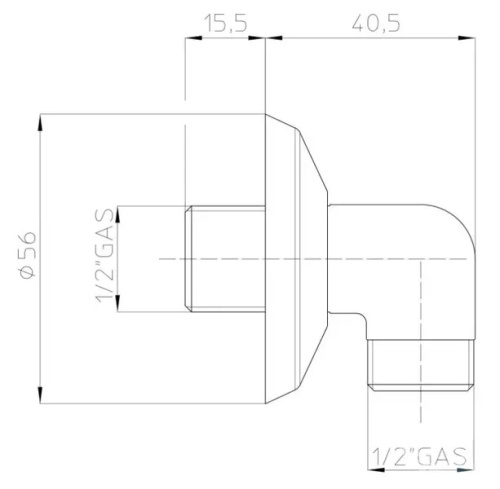 картинка Водорозетка BOSSINI латунь, 1/2x1/2 M, отражатель, хром (V00011.030) от магазина Сантехстрой