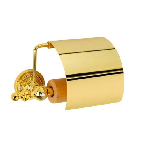 картинка Держатель туалетной бумаги Boheme Imperiale 10401 с крышкой Золото от магазина Сантехстрой