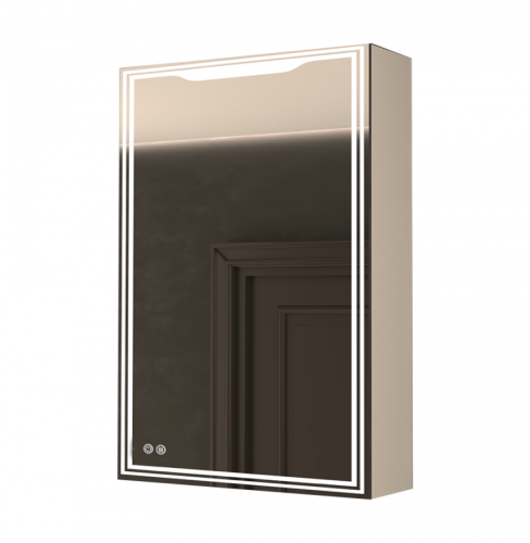 картинка Зеркало-шкаф ART&MAX Merano AM-Mer-500-800-1D-R-DS-F 50х80 см с подсветкой, белый от магазина Сантехстрой