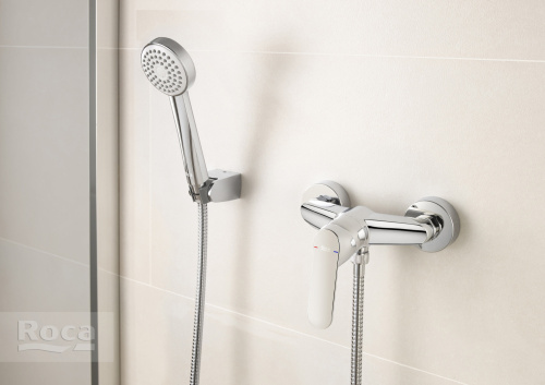 фотография смеситель для душа roca alfa керамический картридж, без аксессуаров, хром (7.5a2d.2.5c0.m)