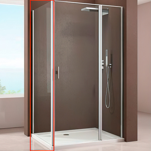 картинка Душевая стенка Allen Brau Priority 80 3.31014.BA профиль Серебро брашированное стекло прозрачное от магазина Сантехстрой