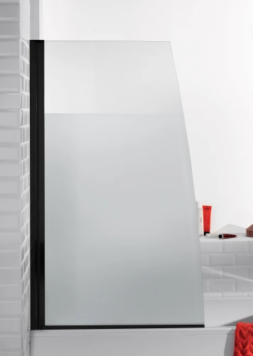 картинка Шторка на ванну Jacob Delafon Serenity 80х145 стекло матовое, профиль Черный (E4933-BL) от магазина Сантехстрой