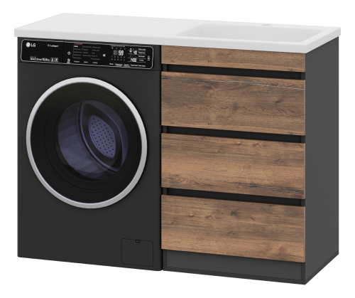 картинка Тумба с раковиной Коломбо 60 под стиральную машину Эстет Даллас 120 правая от магазина Сантехстрой