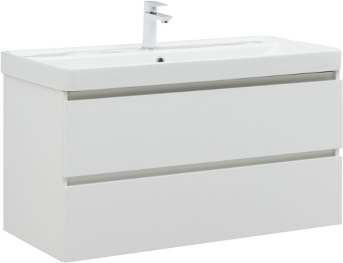 картинка Тумба под раковину Aquanet Вега 100 белый глянец от магазина Сантехстрой