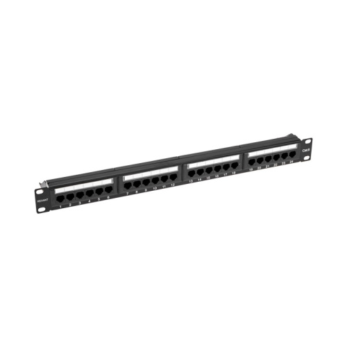 картинка Панель коммутационная с кабельным органайзером 19",  1U,  24 порта,  RJ-45, CAT 6, UTP REXANT PRO от магазина Сантехстрой