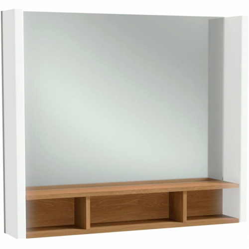 картинка Зеркало Jacob Delafon Terrace 80 EB1181-NF с подсветкой Белое Древесное с сенсорным выключателем от магазина Сантехстрой