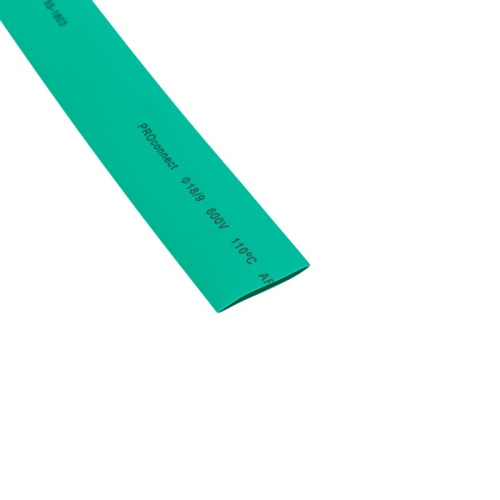 картинка Трубка термоусаживаемая ТУТ 18,0/9,0мм,  зеленая,  упаковка 50 шт.  по 1м,  PROconnect от магазина Сантехстрой