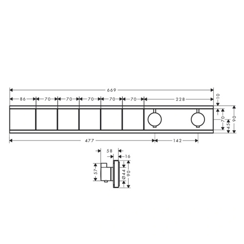 картинка rainselect термостат для скрытой установки 5 функций