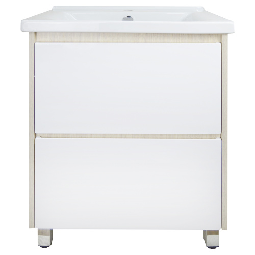 картинка Тумба с раковиной Loranto Stella 60/2Н 610х460х735 с раковиной Миранда 60 белый/дуб дымчатый (CS00083055) от магазина Сантехстрой