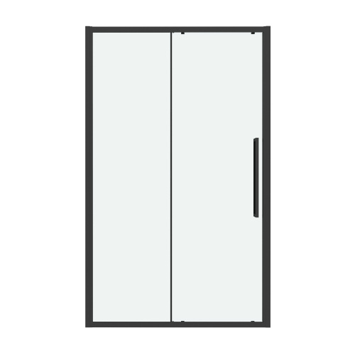 картинка Дверь в нишу 100.K33.02.120.21.00 Cosmo (120*195) черный матовый, стекло прозрачное, 1 место от магазина Сантехстрой