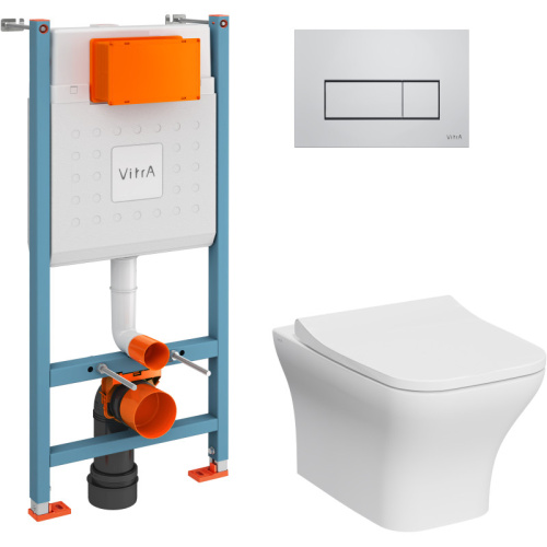 картинка Комплект подвесной унитаз + система инсталляции VitrA Zentrum Square 9875B003-7201 от магазина Сантехстрой
