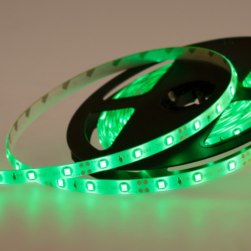 картинка LED лента 5м силикон,  8 мм,  IP65, SMD 2835, 60 LED/m,  12 V,  цвет свечения зеленый LAMPER от магазина Сантехстрой