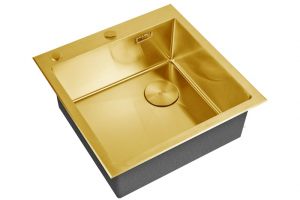 картинка Кухонная мойка из нержавейки ZORG LUX 5151 BRONZE с накладкой от магазина Сантехстрой