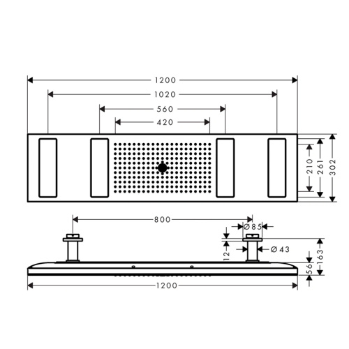 картинка AXOR Showe rSolutions  Верхний душ Heaven(1200х300) с подсветкой от магазина Сантехстрой
