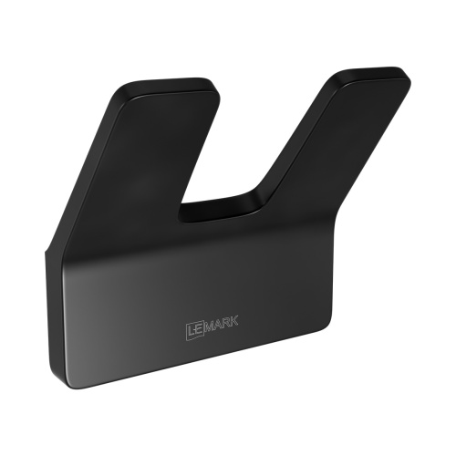 картинка Крючок двойной Lemark SMOOTH LINE для полотенец и халатов, чёрный матовый (9712005) от магазина Сантехстрой