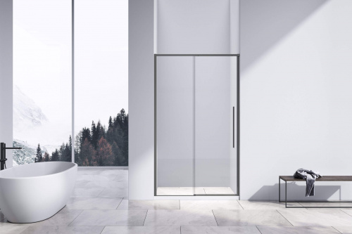 картинка Душевой уголок Slim-N VSR-4SN9013CLGM, 1300*900, вороненая сталь, стекло прозрачное от магазина Сантехстрой