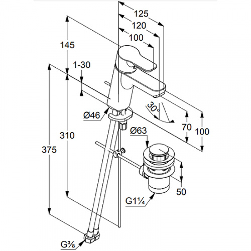 картинка Смеситель для раковины Kludi 373820565 Хром от магазина Сантехстрой