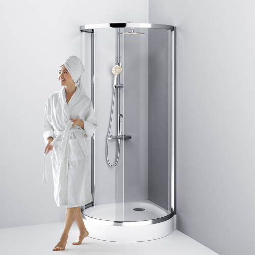 картинка W83G-333-095CT Like Round 95 Душевое ограждение Like Round 95x95,  стекло прозрачное, проф хром глян от магазина Сантехстрой