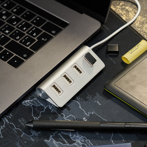 картинка Разветвитель REXANT 4 USB-port серебристый от магазина Сантехстрой