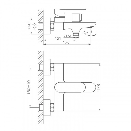 картинка Смеситель для ванны Haiba (HB60590) от магазина Сантехстрой