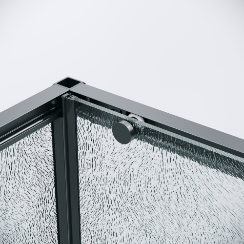 картинка Душевая перегородка 200.K33.01.80.21.02 Galaxy (80*195) черный матовый, стекло шиншилла, 1 место от магазина Сантехстрой