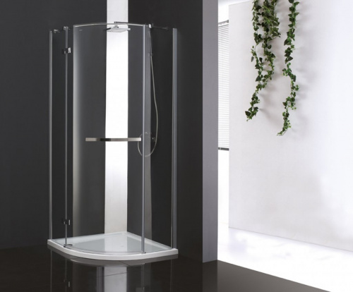 картинка Душевой уголок Cezares Bergamo R-1 Arco 100x100 BERGAMO-W-R-1-100-ARCO-C-Cr-L-IV IV профиль Хром стекло прозрачное от магазина Сантехстрой