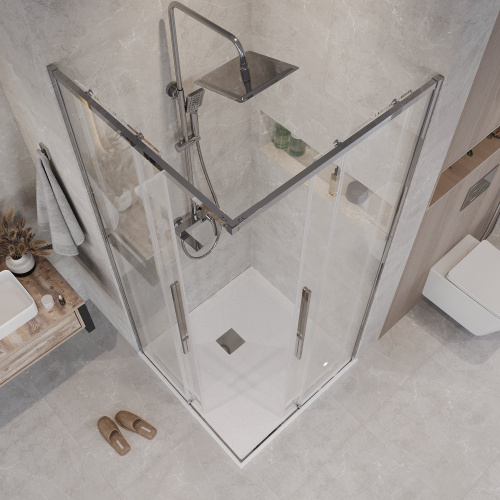 картинка Душ.ограждение 300.K33.01.8070.10.00 Galaxy (80*70*195) хром, стекло прозрачное, 2 места от магазина Сантехстрой