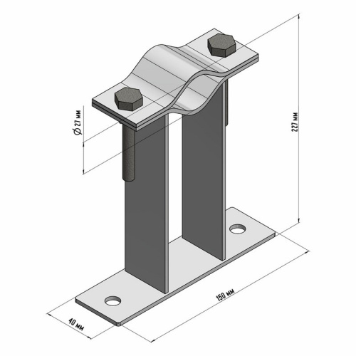 картинка Кронштейн для мачт плоский П-образный,  20см REXANT от магазина Сантехстрой