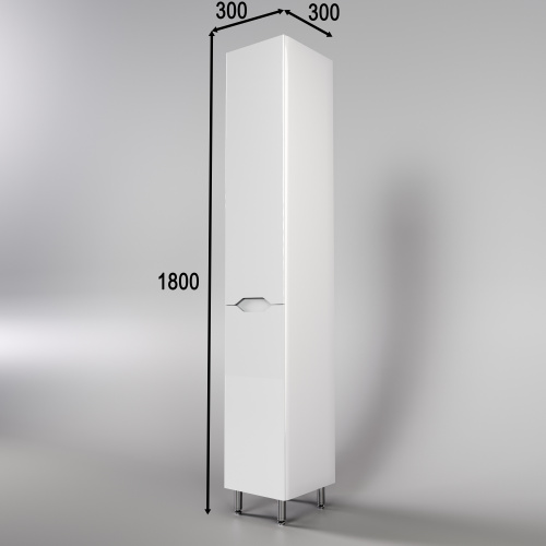 картинка Колонна универсальная "Марелла" с корзиной, Люкс антискрейтч белый глянец, PLUS от магазина Сантехстрой